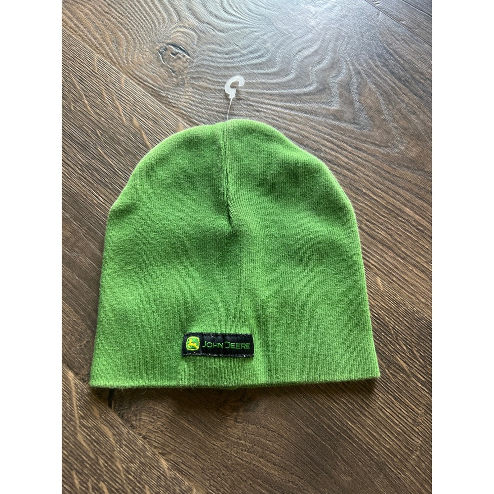 John Deere Kids Green Beanie Hat One Size Cotton Blend